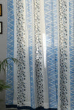 Philippine Blue Hand Block Printed Door Curtain