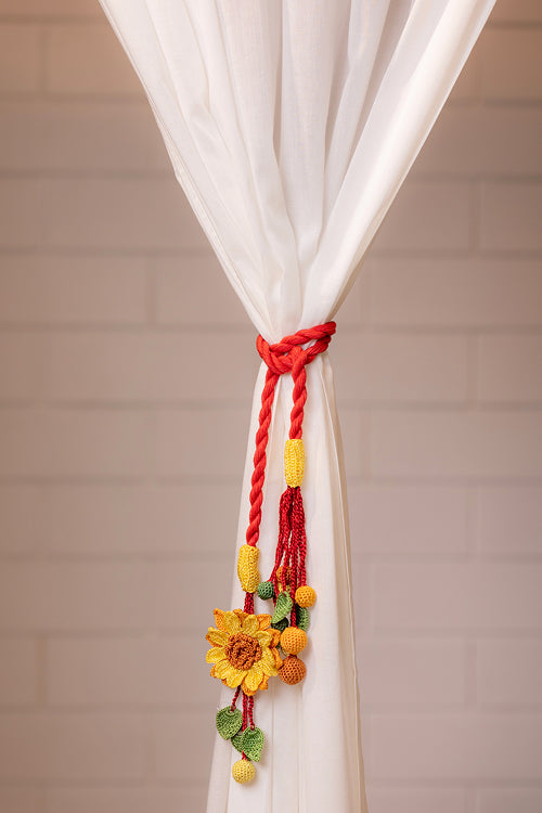 Samoolam Curtain Tie Backs (Set of 2) - Kono Sunflower joy