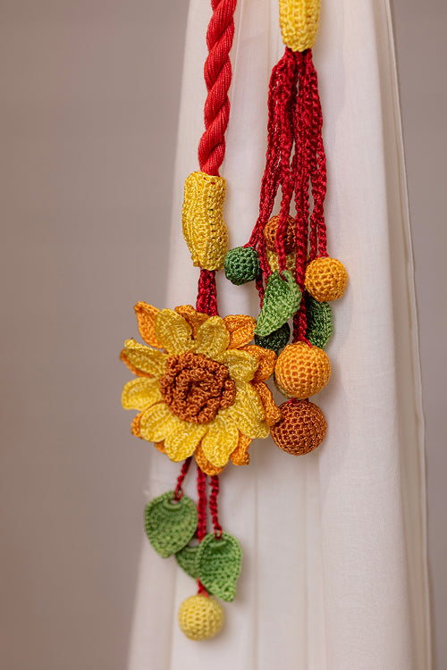 Samoolam Curtain Tie Backs (Set of 2) - Kono Sunflower joy