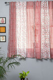Anemone Orchid Hand Block Printed Window Curtain