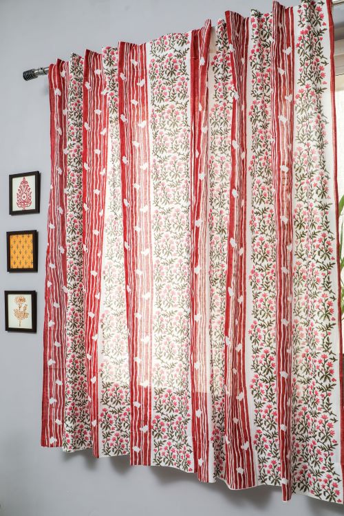 Sooti Syahi Haven Glazing Hand Block Printed Window Curtain
