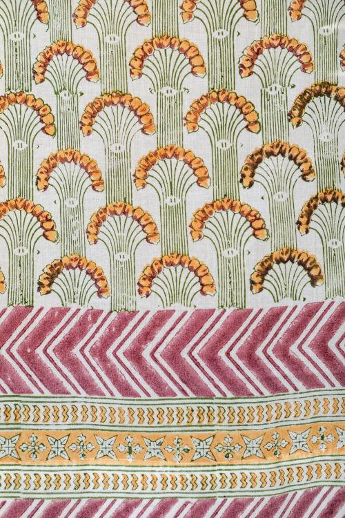 Sooti Syahi Sparkle’S Garden Hand Block Printed Window Curtain