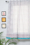 Florel Sprouts Hand Block Printed Window Curtain