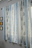 Bering Blue Hand Block Printed Window Curtain