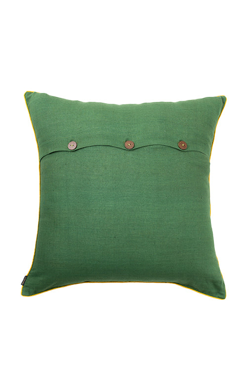 Hand Woven Olive Green Cotton Cushion Cover