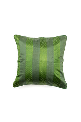 Bottle Green Hand Woven Cushion Cover