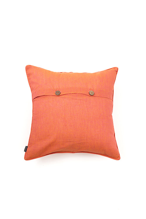 Orange Hand Woven Cotton Cushion Cover