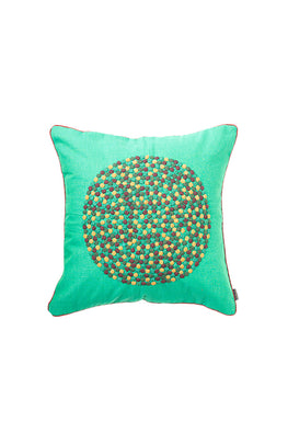 Green Hand Woven Cotton Cushion Cover