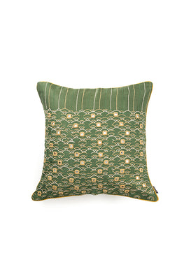 Olive Green Hand Woven Cushion Cover
