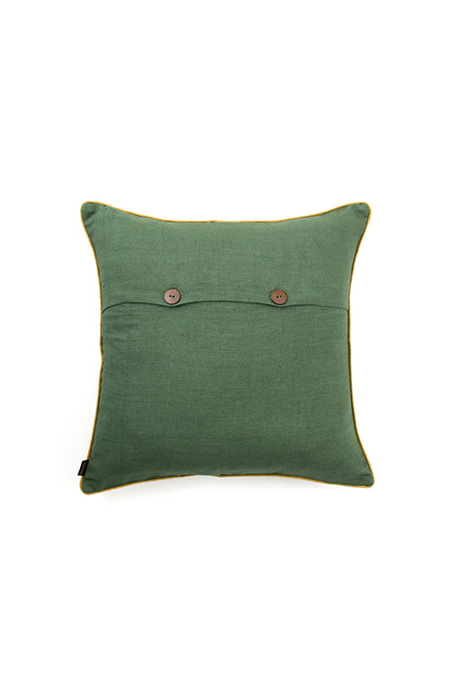 Olive Green Hand Woven Cushion Cover