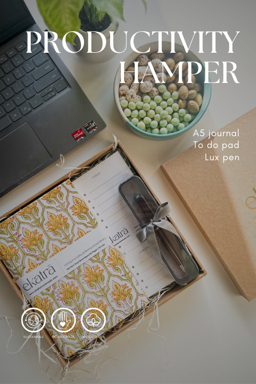 Solid Blue Sustainable Productivity Gift Hamper By Ekatra