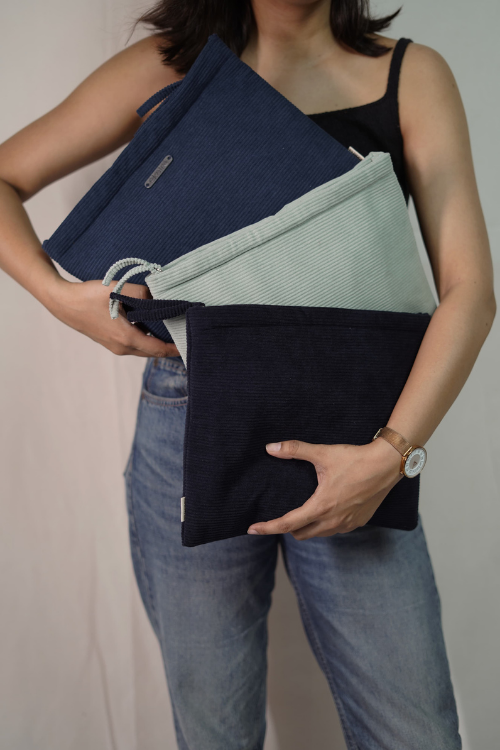Ekatra Corduroy I-Pad Sleeve - Midnight Sky