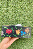 Ace The Space Handpainted Multi Flora Black Tissue Box