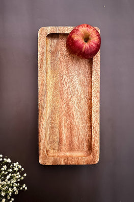 Ace The Space Handcrafted Mango Wood Long Snack Platter