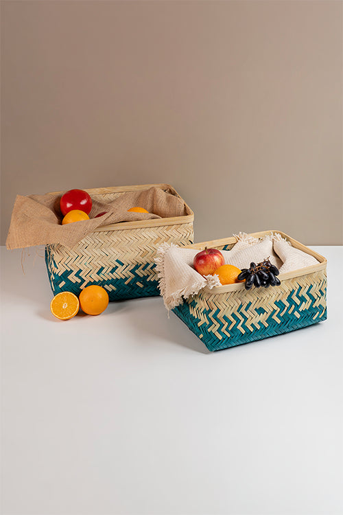 Greenkraftpearl Handcrafted Bamboo Tray - Set Of 2
