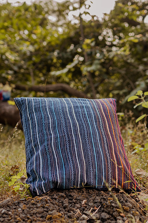Okhai 'Matterhorn' Hand Embroidered Pure Cotton Cushion Cover