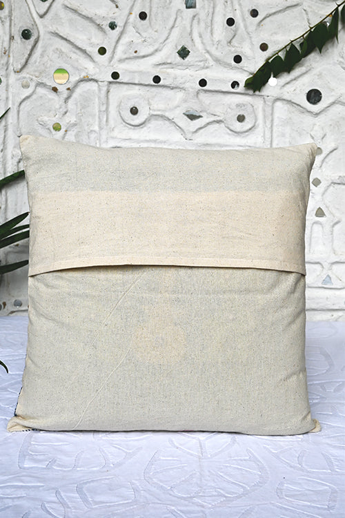 Okhai "The Great Wave" Hand-Embroidered Pure Cotton Cushion Cover