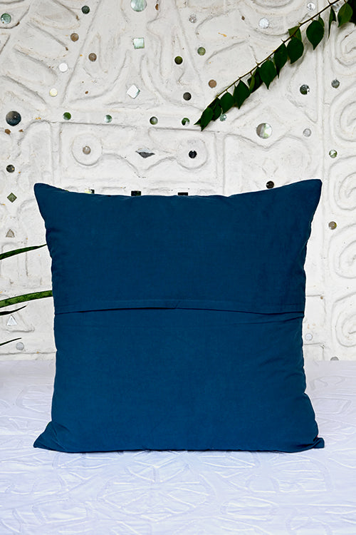 Okhai "Water Lilies" Hand-Embroidered Pure Cotton Cushion Cover