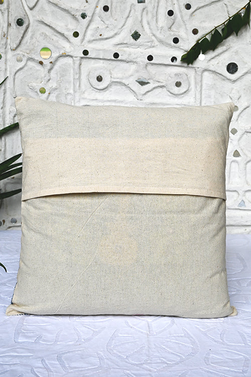 Okhai "Wheat Field" Hand-Embroidered Pure Cotton Cushion Cover
