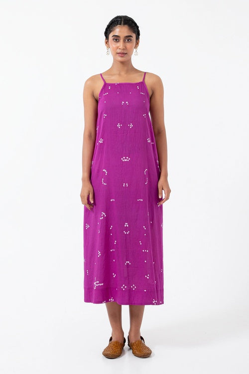 Inkriti "Indie" Tribal Bandhani Organic Cotton Dress - Magenta