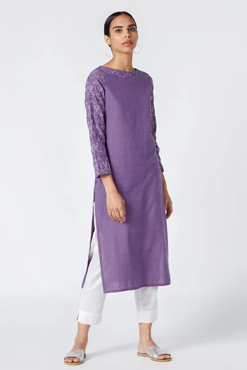 Okhai 'Lyana' Embroidered Cotton Handloom Kurta | Rescue