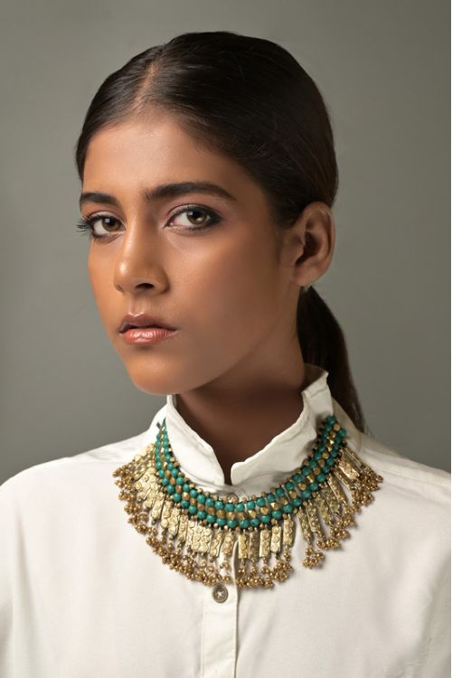 Miharu Aria Brass Beaded Necklace