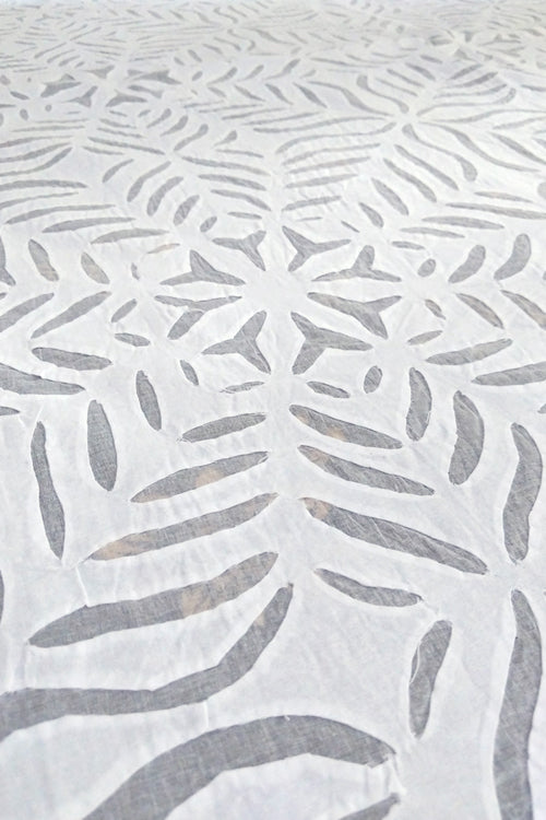 Okhai 'Celeste' Pure Cotton Applique Work Bed Cover without Pillow