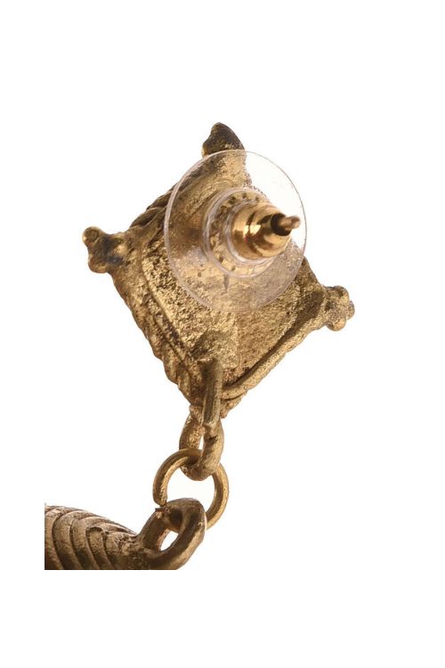 Miharu Gold Dokra Jhumki Earrings With Pearls