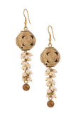 Miharu Gold Tone Dokra Jhumki Earrings With Pearls