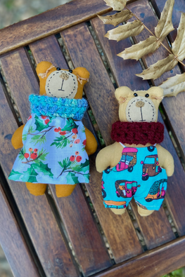 The Good Gift, Set Of 2 Dolls, Bears, Hand Sewing, Cotton, Toy
