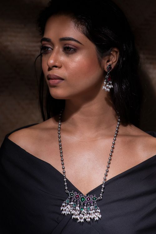 India Craft House Pure Silver Traditional Maharashtrian Set - Tanmani Set