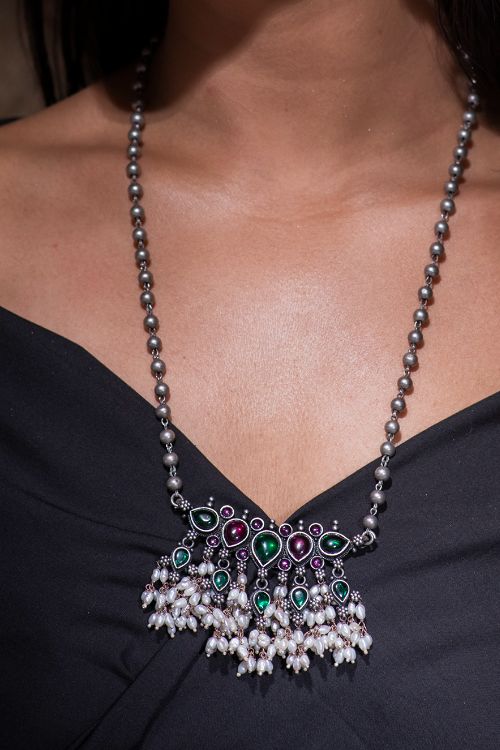 India Craft House Pure Silver Traditional Maharashtrian Set - Tanmani Set