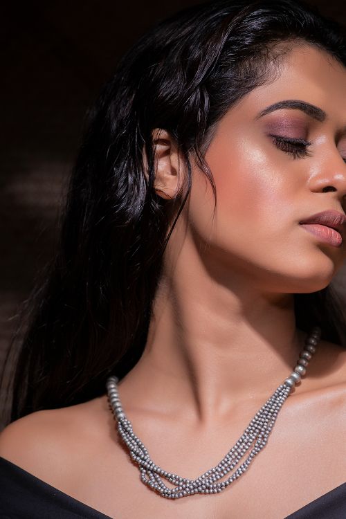 India Craft House Pure Silver Traditional Maharashtrian Set - Gol Mani Neckpiece