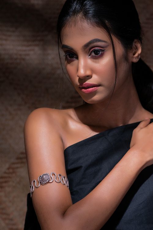 India Craft House Pure Silver Traditional Maharashtrian Armband - Baazuband