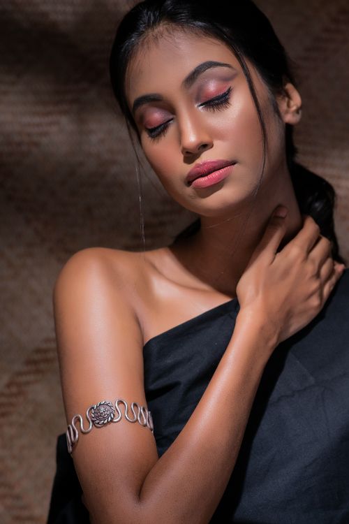 India Craft House Pure Silver Traditional Maharashtrian Armband - Baazuband