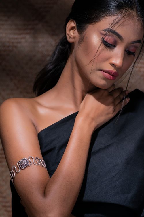 India Craft House Pure Silver Traditional Maharashtrian Armband - Baazuband