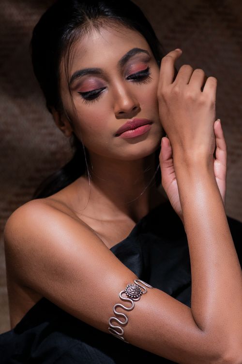 India Craft House Pure Silver Traditional Maharashtrian Armband - Baazuband