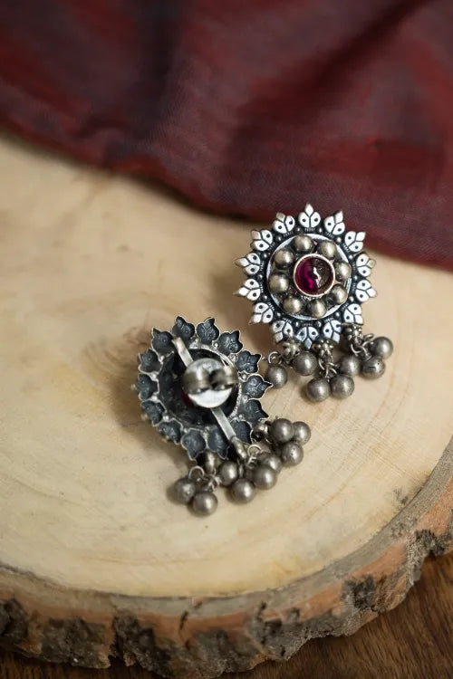 TICH Pure Silver Traditional Maharashtrian Earrings - Tarakini
