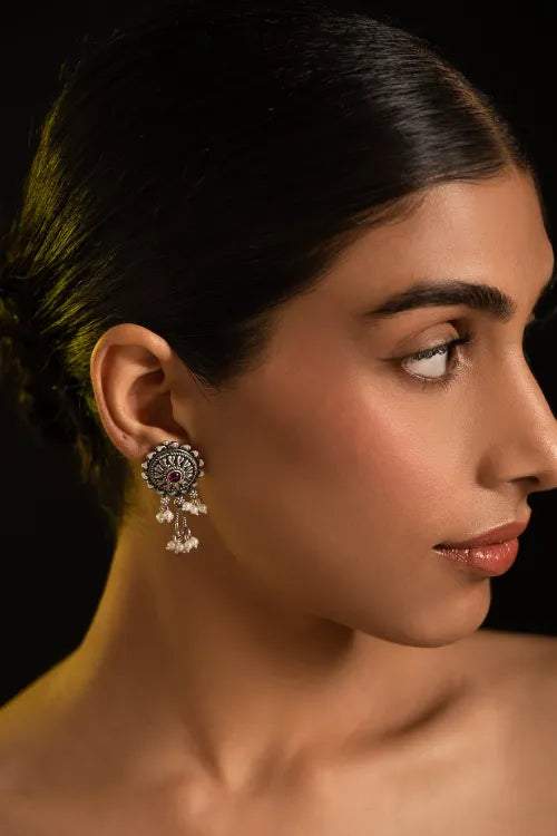 TICH Pure Silver Traditional Maharashtrian Earrings - Chandnya