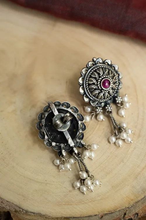 TICH Pure Silver Traditional Maharashtrian Earrings - Chandnya