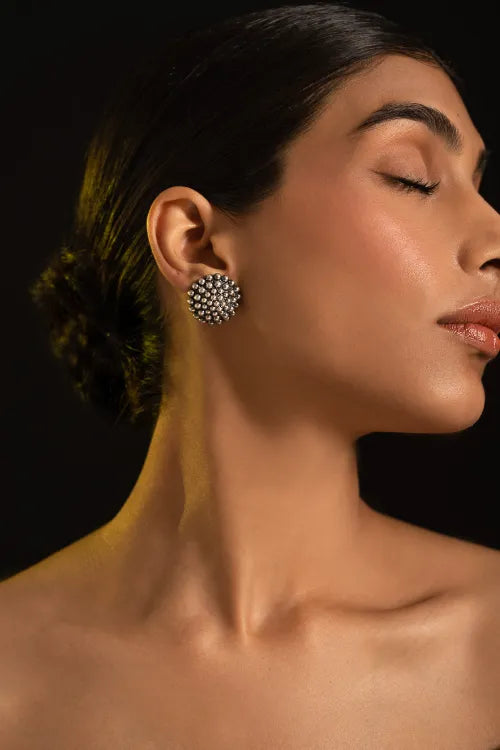 TICH Pure Silver Traditional Maharashtrian Earrings -  Kusum Moti