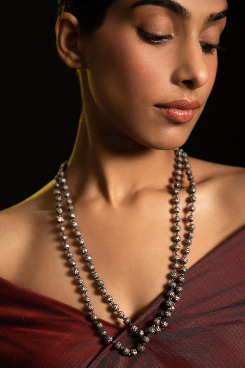 TICH Pure Silver Traditional Maharashtrian Neckpiece - Ashtapaillumani Kanthi