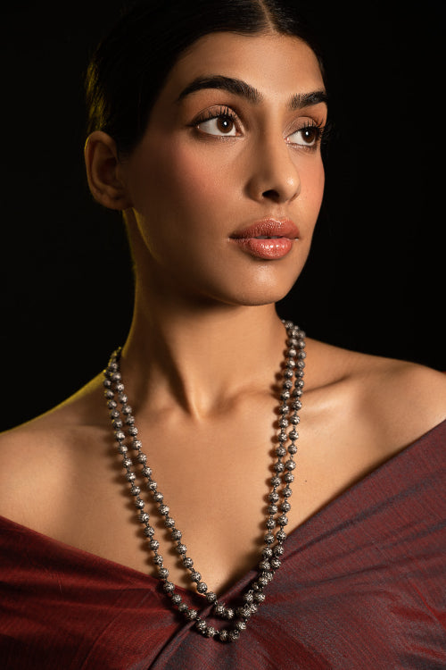 TICH Pure Silver Traditional Maharashtrian Neckpiece - Ashtapaillumani Kanthi