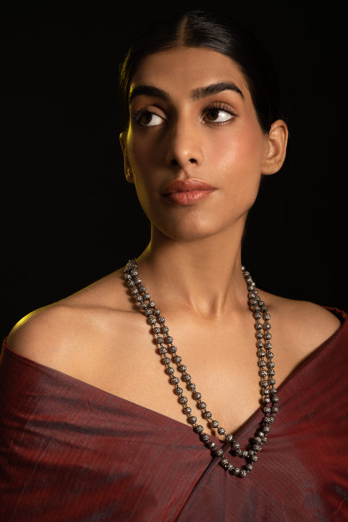 TICH Pure Silver Traditional Maharashtrian Neckpiece - Ashtapaillumani Kanthi