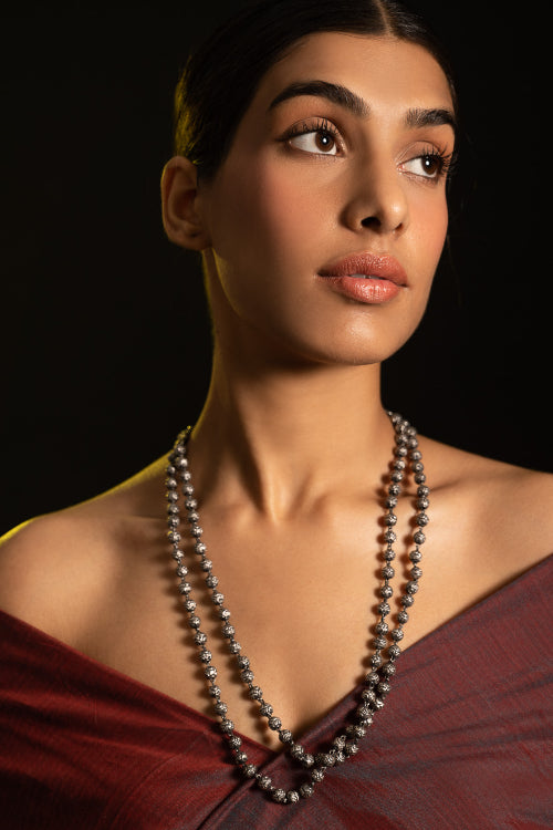 TICH Pure Silver Traditional Maharashtrian Neckpiece - Ashtapaillumani Kanthi