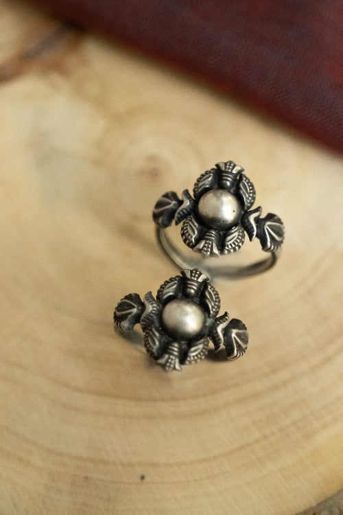 TICH Pure Silver Traditional Maharashtrian Toe Rings - Sohali (Set Of 2)