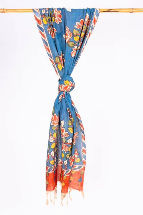 Creative Bee 'TANSY' Natural Dye Hand-Painted Kalamkari Cotton Stole