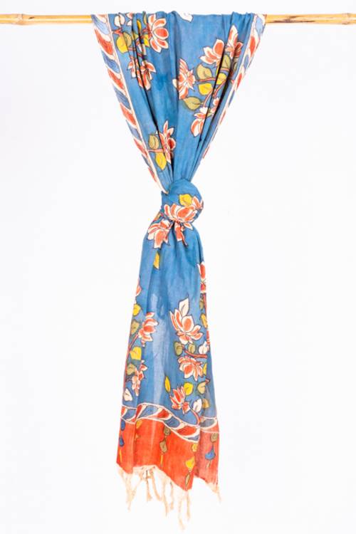 Creative Bee 'TANSY' Natural Dye Hand-Painted Kalamkari Cotton Stole