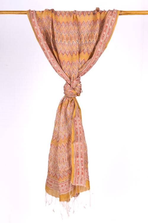 Creative Bee 'MAIRY' Natural Dye, Hand-Woven Block Printed Linen Stole