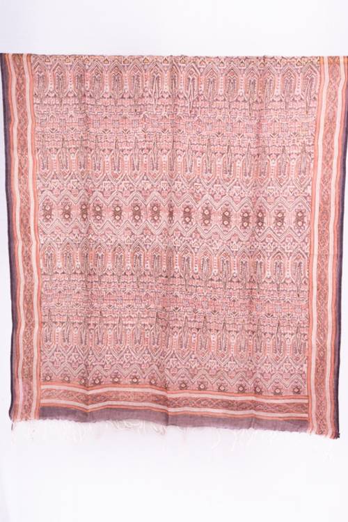 Creative Bee 'EAEKA' Natural dye, Hand-Woven Block Printed Linen Stole